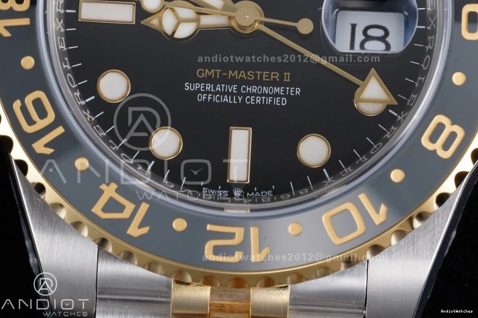 SS ARF Super GRNR 881 Bracelet CHS GMT-Master Dial Weight) II SH3285 (Gain Edition YG Best Black WeatherProof on 126713 New Clone 1:1 0424